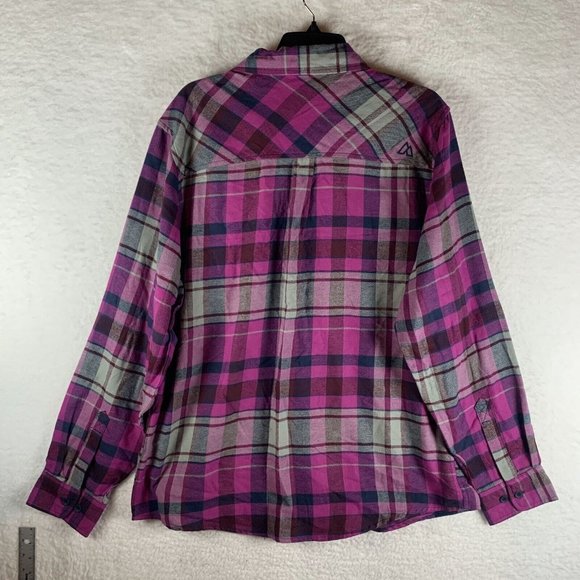 Alpine Design Shirt Men's Large Purple Plaid Cotton Flannel Button-Up 7016‎ - Picture 7 of 8